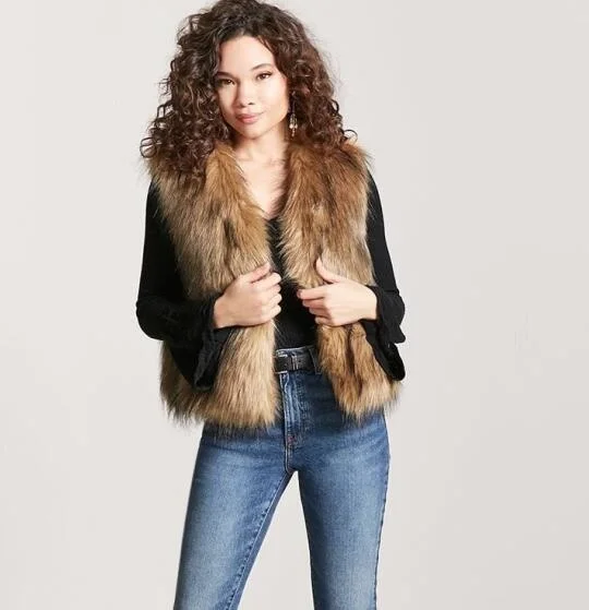 2018 fur vest new Fox Fur Vest long coat fur waistcoat
