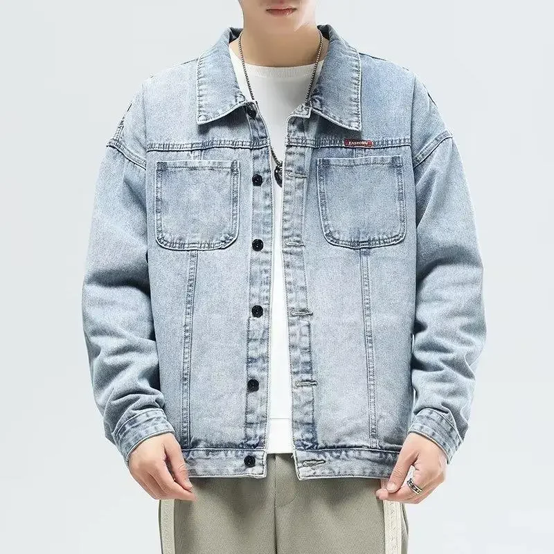 Джинсовая куртка модный корейский стиль мужской весенне-осенний повседневный
