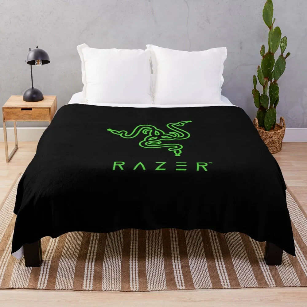 

LOGO - "RAZER" Throw Blanket Vintage Blanket Semi-Toral Blanket