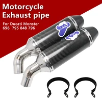slip on exhaust for ducati 696 795 796 848 motorcycle exhaust muffler pipe full systems middle pipe with db killer
