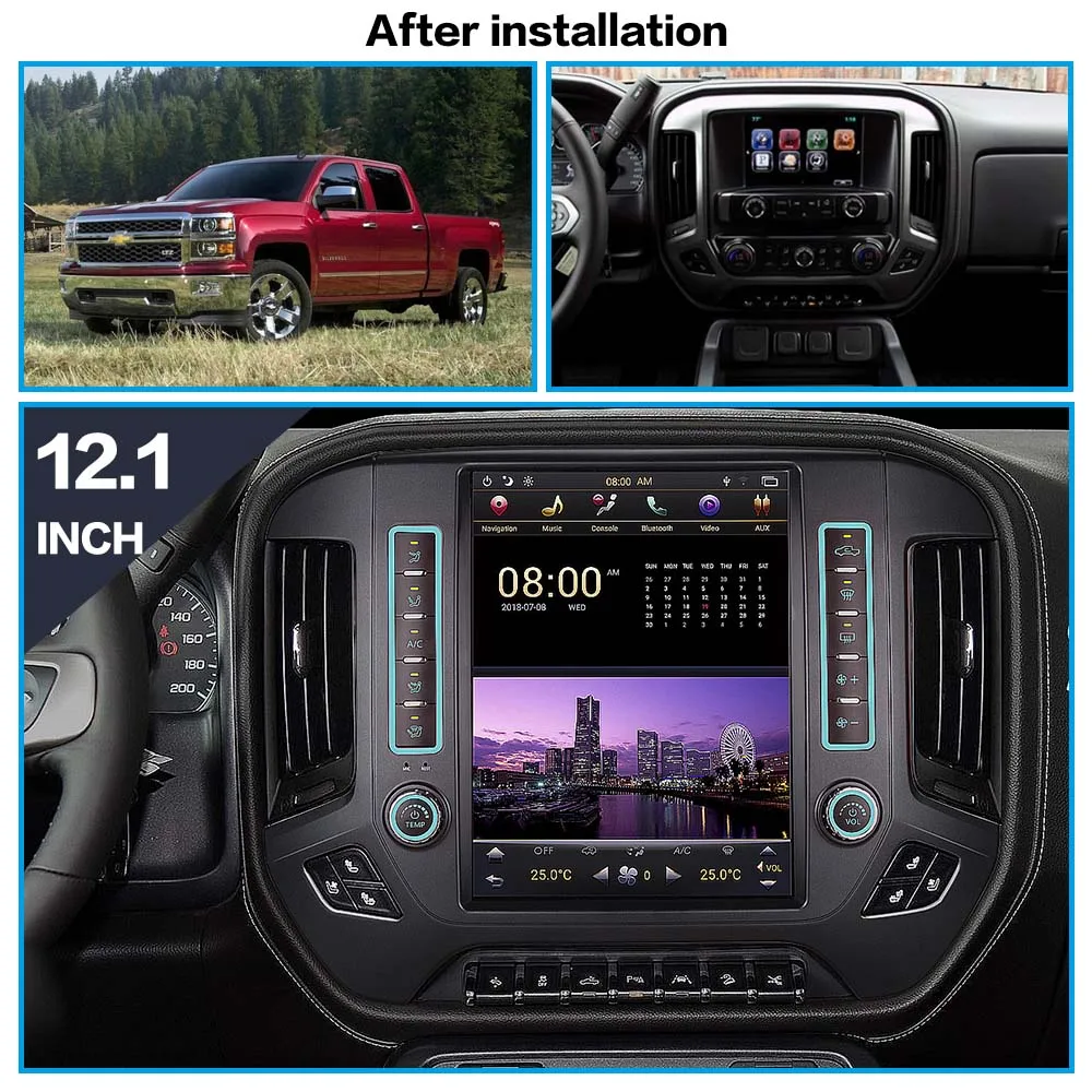 Фото Автомобильный мультимедийный плеер, Android 9,0, 4 + 128 ГБ, для Dodge RAM 2009- 2018 Tesla style, GPS-навигация, автомобильное радио, магнитофон, головное устройств... №2
