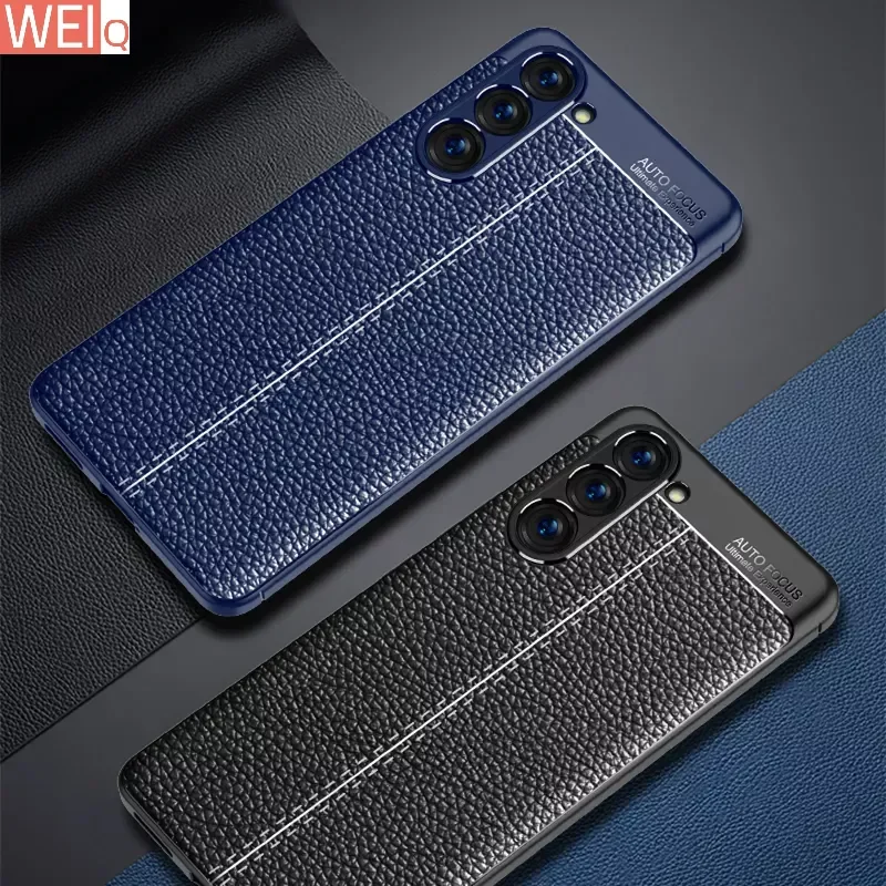 

For Samsung Galaxy S23 Case Leather Soft Rubber Silicone Protective Phone Case For Samsung S23 Plus Ultra S22 S21 FE S20 Cover