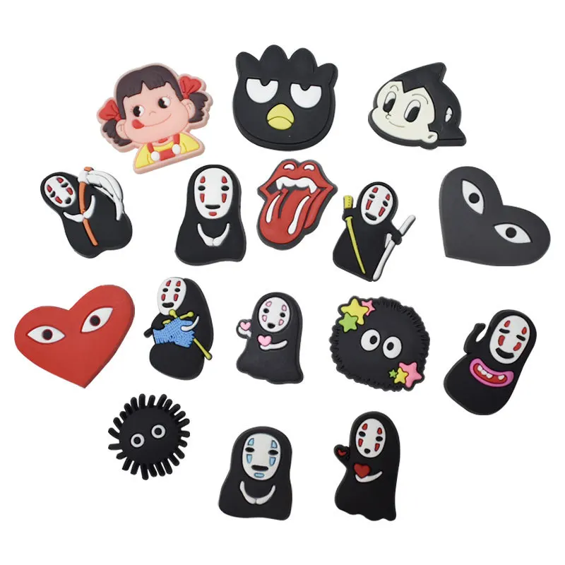 

1pcs Spirited&Away Shoe Charms Fashion Logo PVC Accessories No Face Man Garden Shoe Decoration for Croc Jibz Kid's X-mas Gift