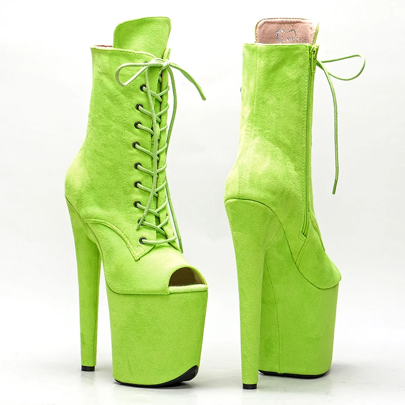 Leecabe 20cm/8inches suede upper  top open  High Heel platform   Pole Dancing boots
