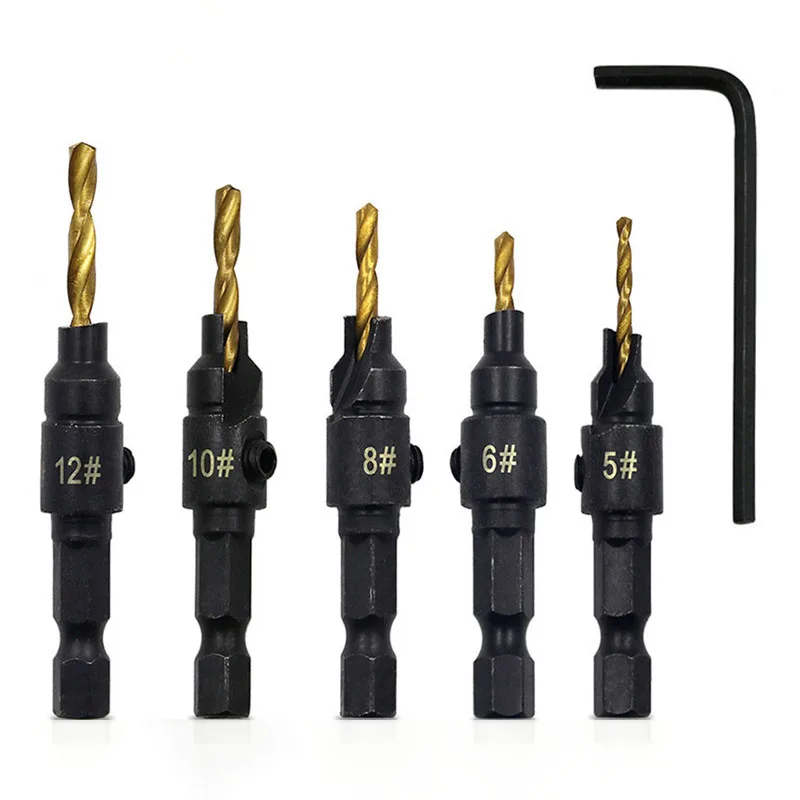 

5 шт., набор сверл для резьбы #5 #6 #8 #10 #12
