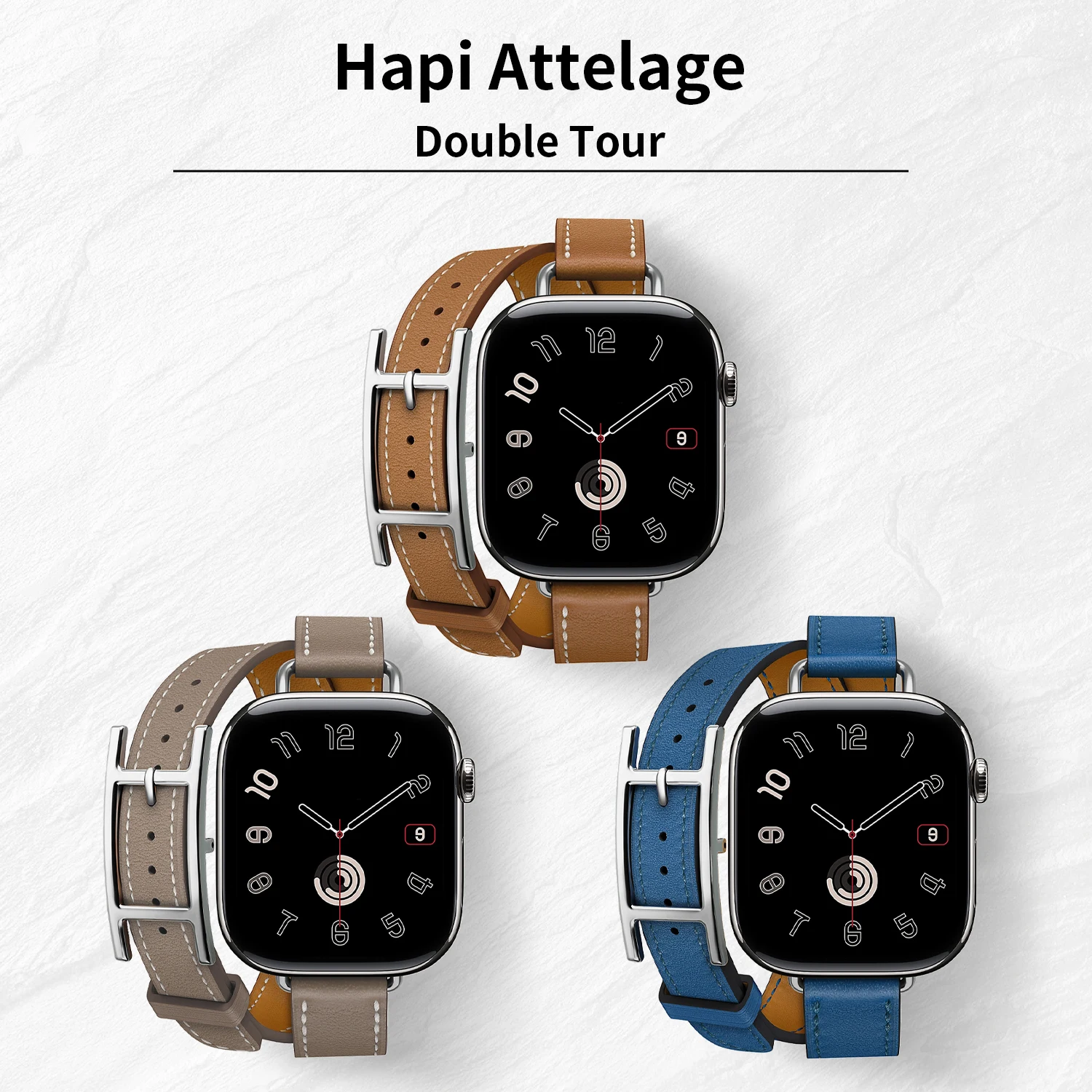 Фото Новый ремешок Double Tour Hapi Attelage для Apple Watch Ultra 2, ремешок серии 10, 9, 8, 7, 6, Se 5, 42 мм, 45 мм, 46 мм, 49 мм №1