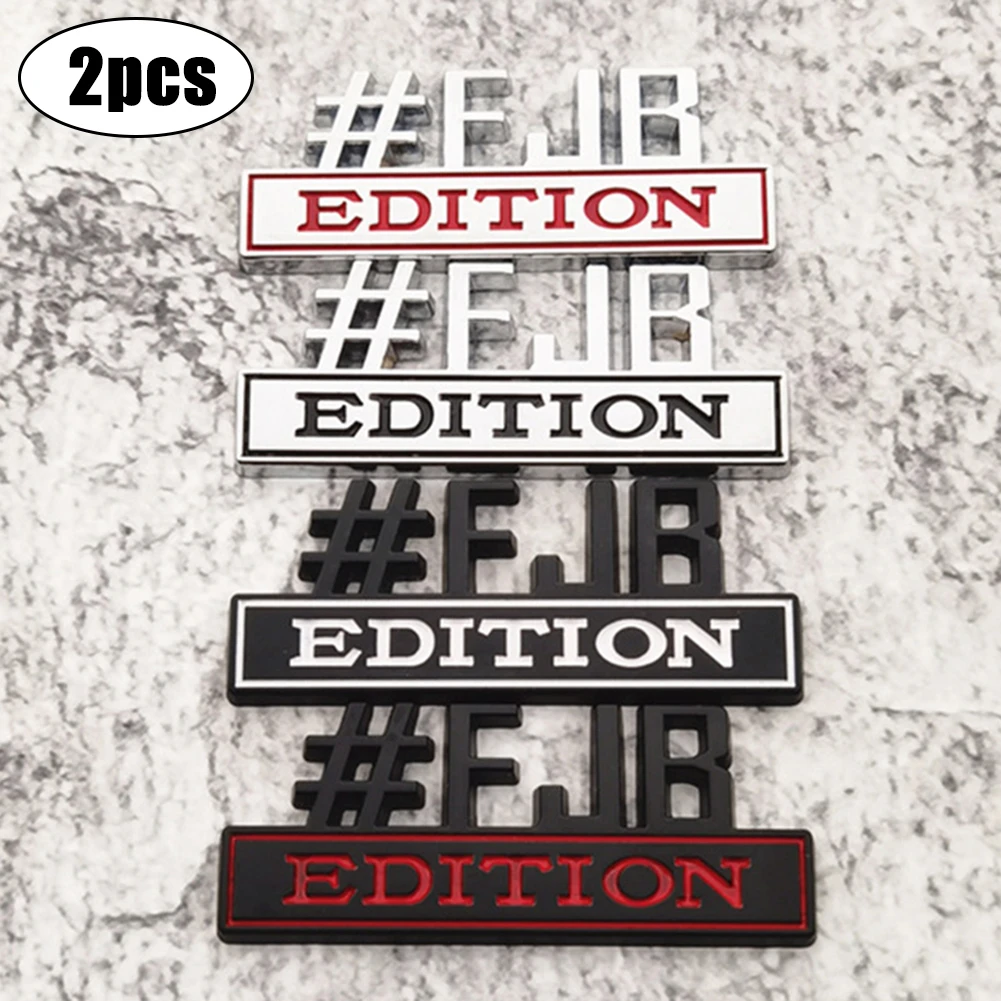 

2pcs New #FJB Edition Emblem Alloy Fender Badge Car Truck Sticker Decal Tailgate Chrome Black/Chrome Red For Tailgate Emblem