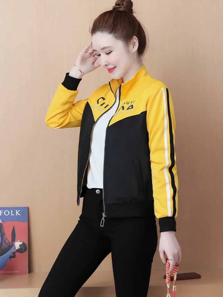 

Женская куртка-бомбер с длинным рукавом, короткая бейсбольная куртка с принтом, повседневная верхняя одежда, осень 2022