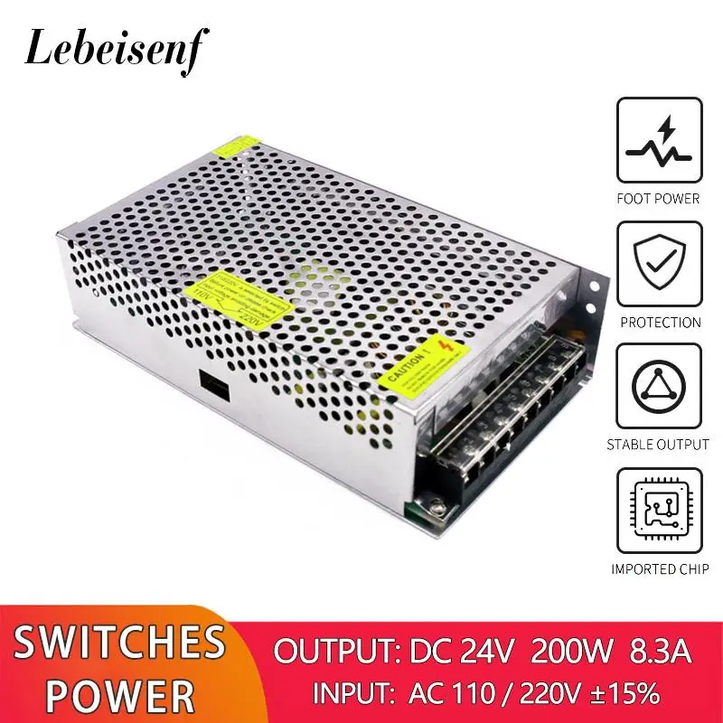 

24V 200W 8.3A Switching Power Converter 100-240V AC to DC 24V Inverter LED Lighting Device Driver LED Strip Adapter Transformer