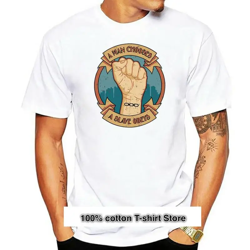 

Camiseta negra de algodón A la moda para hombre, camisa de talla S A 2xl, elige un esclavo Obeys, novedad