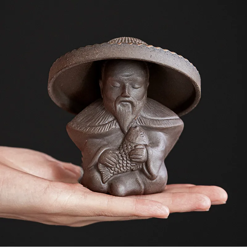 

Yuweng tea strainer creative hat tea drainer retro stoneware gilt monk tea pet tea strainer saucer