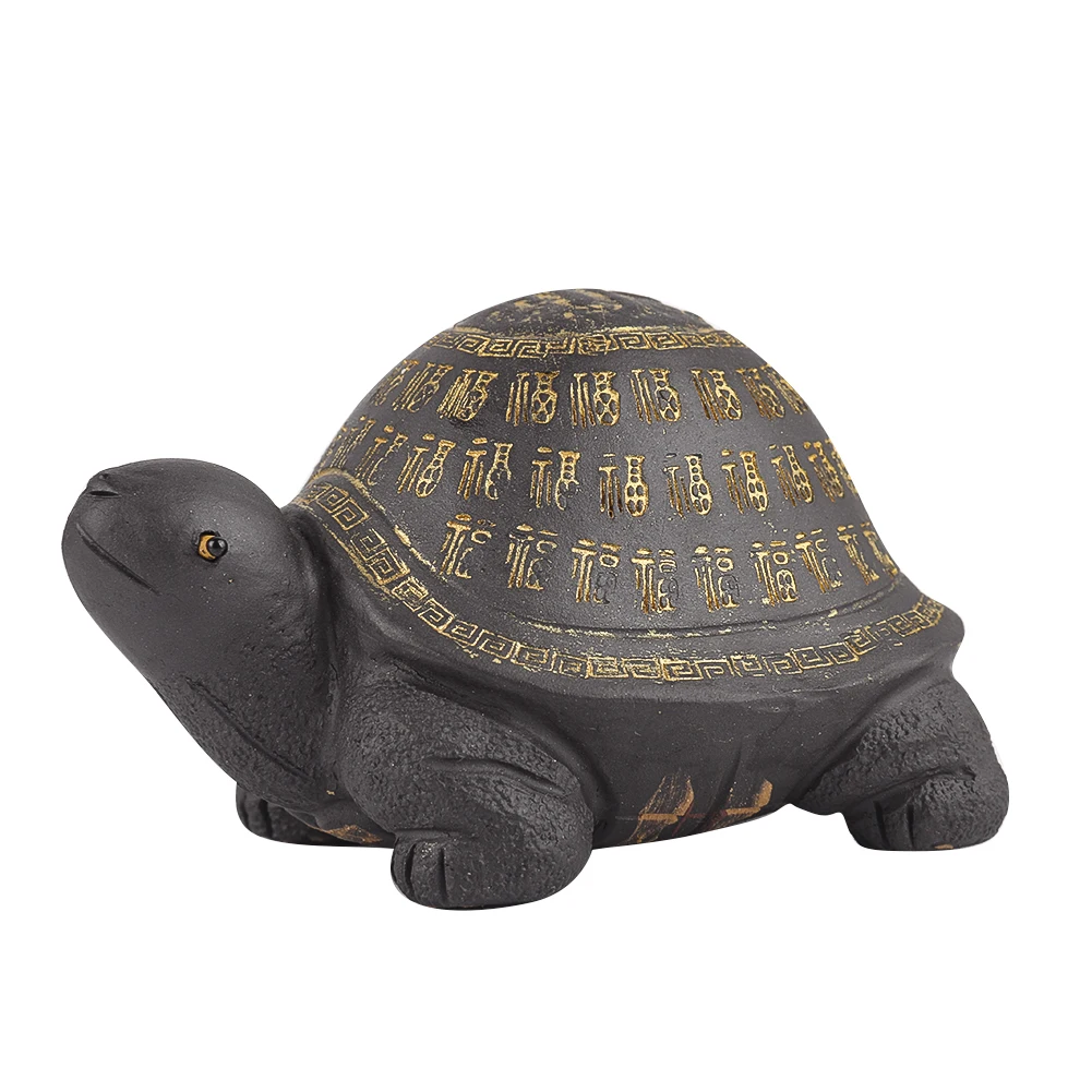 

Chinese Character FU Blessing Purple Clay Pottery Turtle Tortoise Animal Crafts Longevity Wealth Charm Mascot Tea Pet Desk Decor