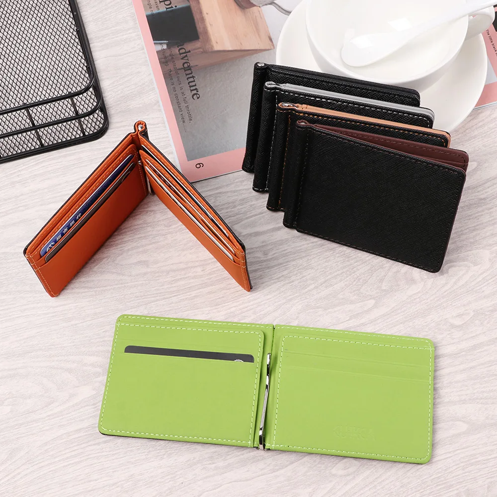 

Men Men Short Wallet 5 Leather 1pc Money Purses Colors Fashion Sollid Thin Wallet Dropshipping Wallets Skin Clips Purses