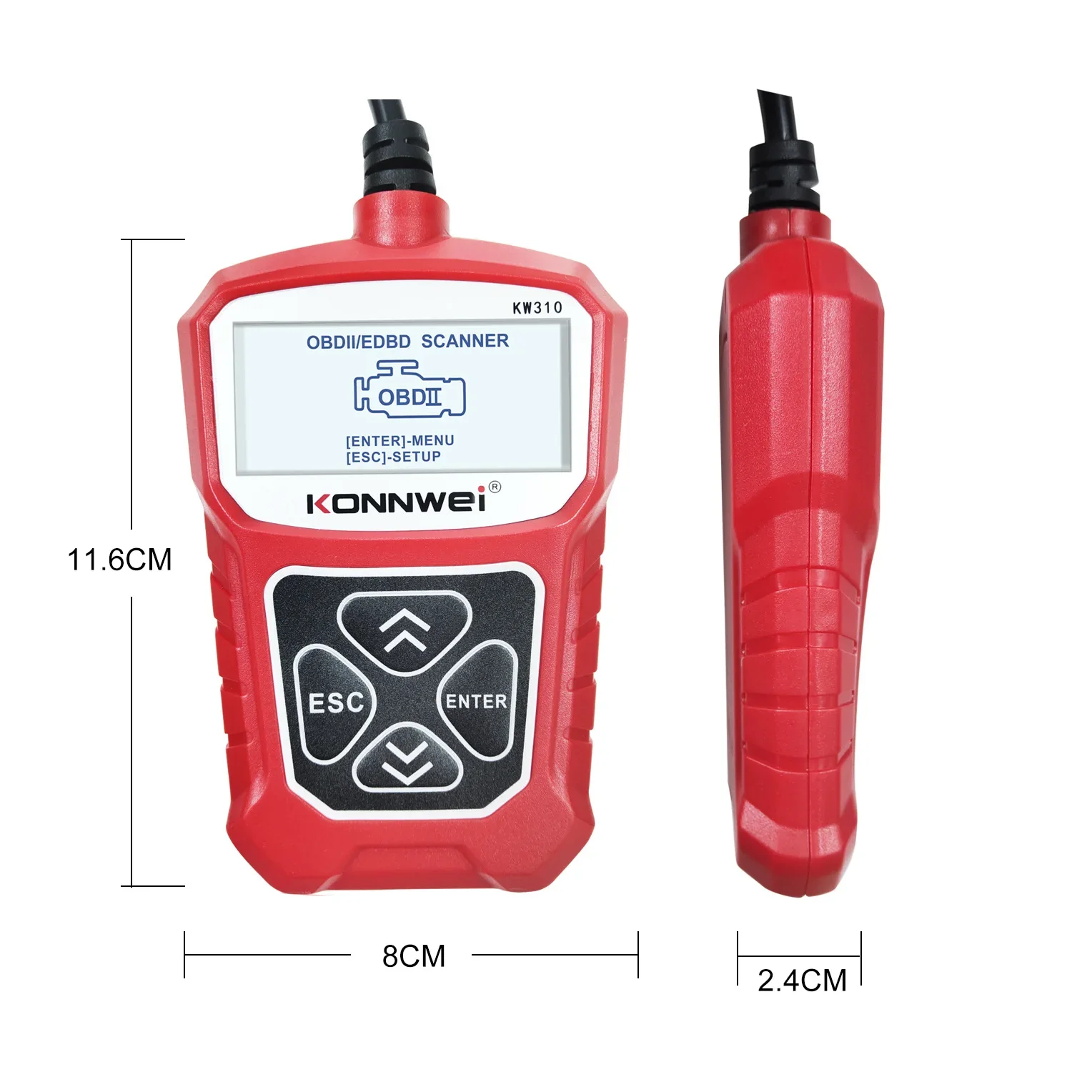 Фото Диагностический сканер KOWWEI STABLE KW310 OBD для автомобилей, считыватель кодов неисправностей, инструмент для диагностики авто, карта для чтения данных ELM327 OBD2 №4