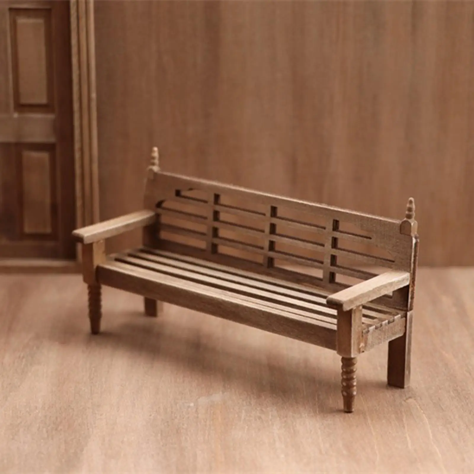 

Vintage Style Outdoor Garden Bench Furniture for 1/12 Scale Dollhouse Decor
