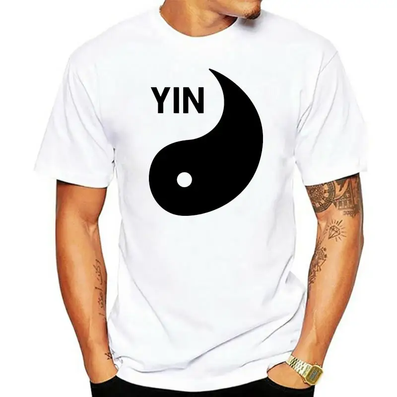 

Черно-белые рубашки Yin Yang, подходящие футболки, Симпатичные футболки для азиатских пар, крутая Повседневная футболка, Мужская футболка унис...