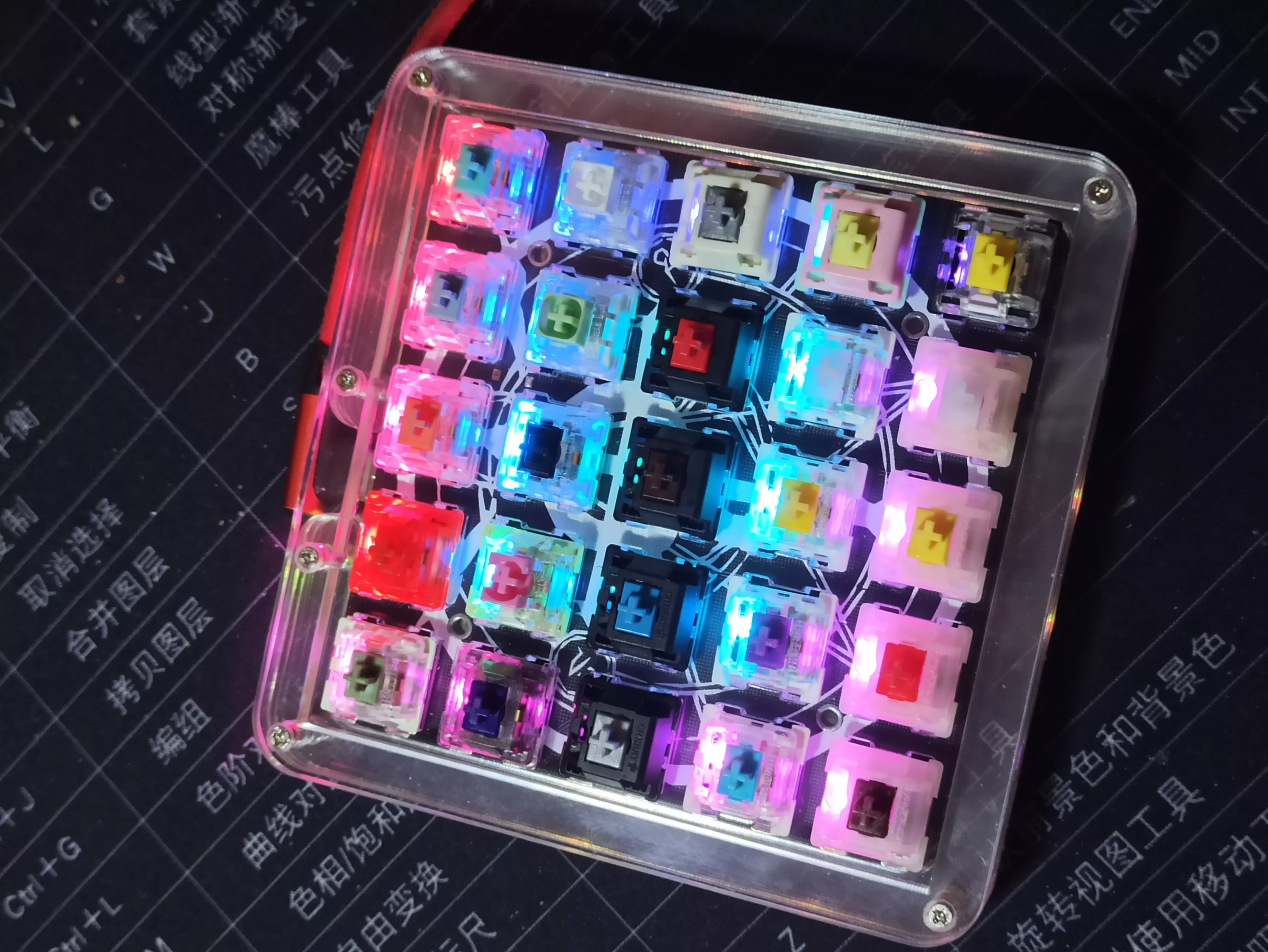 

Набор для макроклавиатуры NEW2023, 25 клавиш, программирование QMK через клавиатуру, RGB подсветка, режим горячей замены, механическая клавиатура, ...