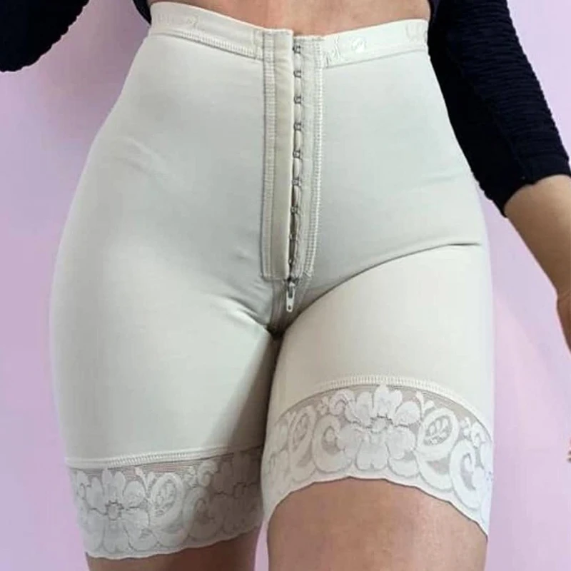 

Butt Lifter Compression Skims Garment Front Closure Tummy Control Women's Pantaloons Lace Abdomen Shorts Body Shaper Faja корсет