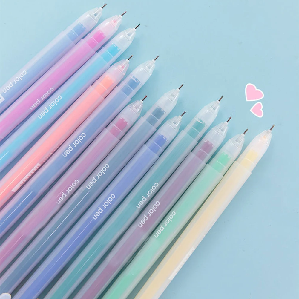 1/12 шт. Набор цветных ручек легкие одноцветные чернила канцелярские