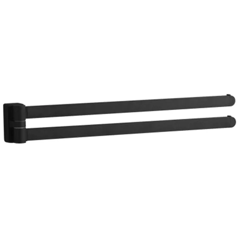 Bar Movable Double Towel Rails Chrome Polished Matt Rubber B