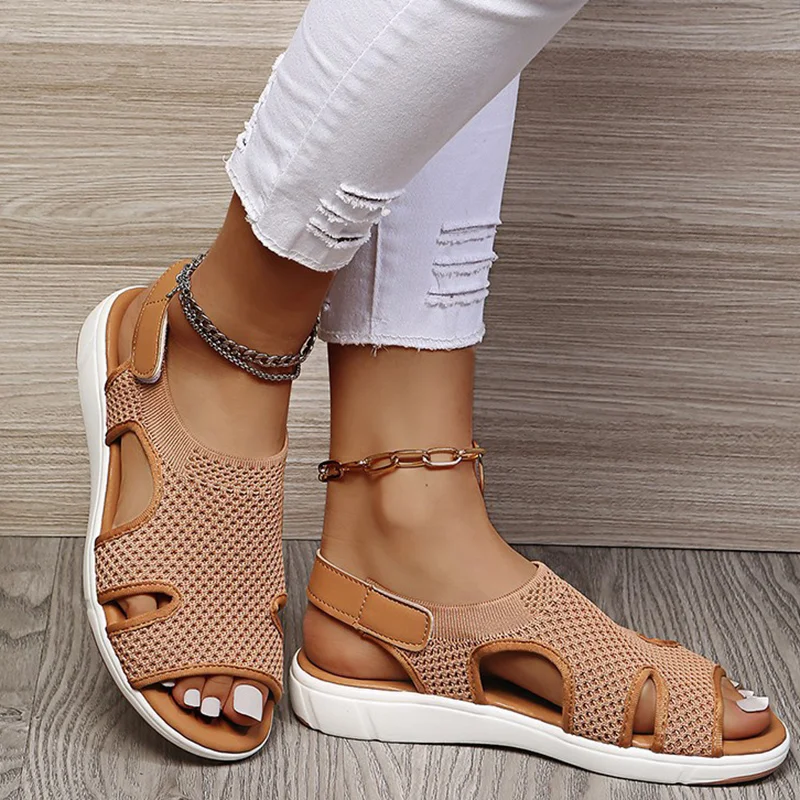 

2022 Shoes Women Sandals Open Toe Women's Sandals Platform Female Shoes Lightweight New Fashion Breathable Mesh Walking Sandals