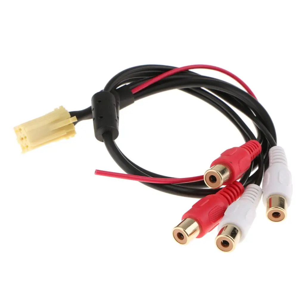 Aux Mini 6Pin ISO Adapter 4 RCA Cable for Blaupunkt VW AUDI Seat Skoda Ford