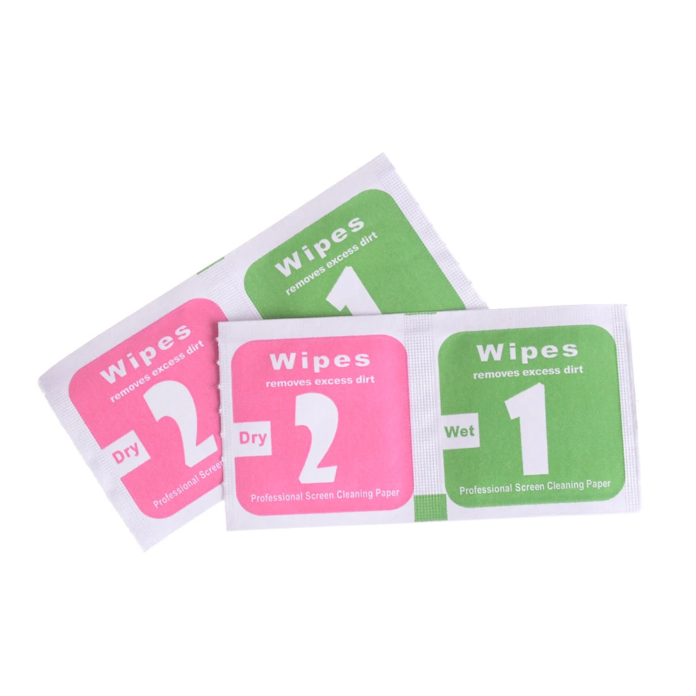 200pcs/lot Wet+ 200Pcs Dry Camera Lens LCD Screen Protector Dust Removal Wet Dry Dust Cleaning Cloth Wipe Paper For Phone/DV