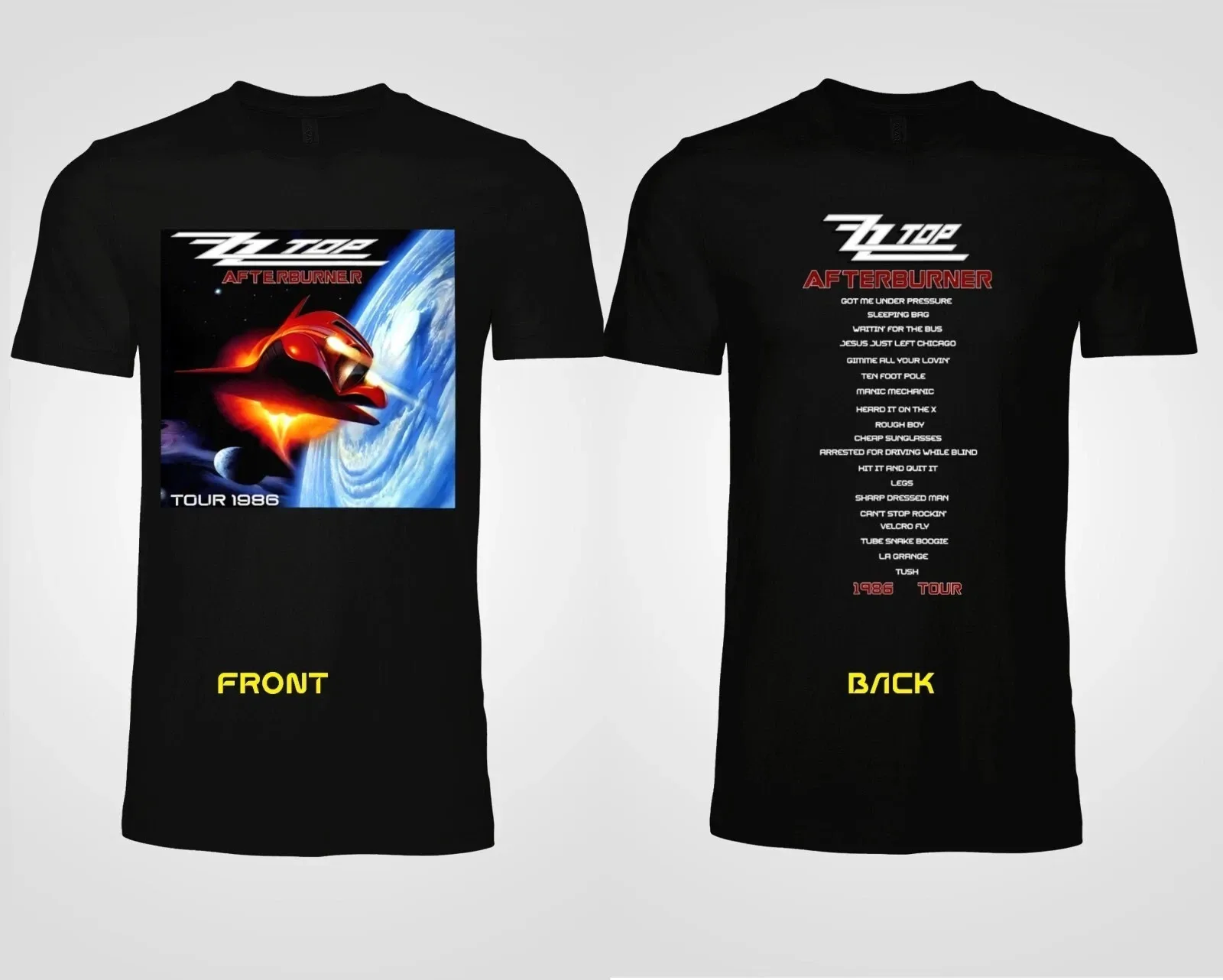 Фото Футболка ZZ TOP BAND AFTERBURNER CONCERT TOUR 1996, полный размер S-5XL №1