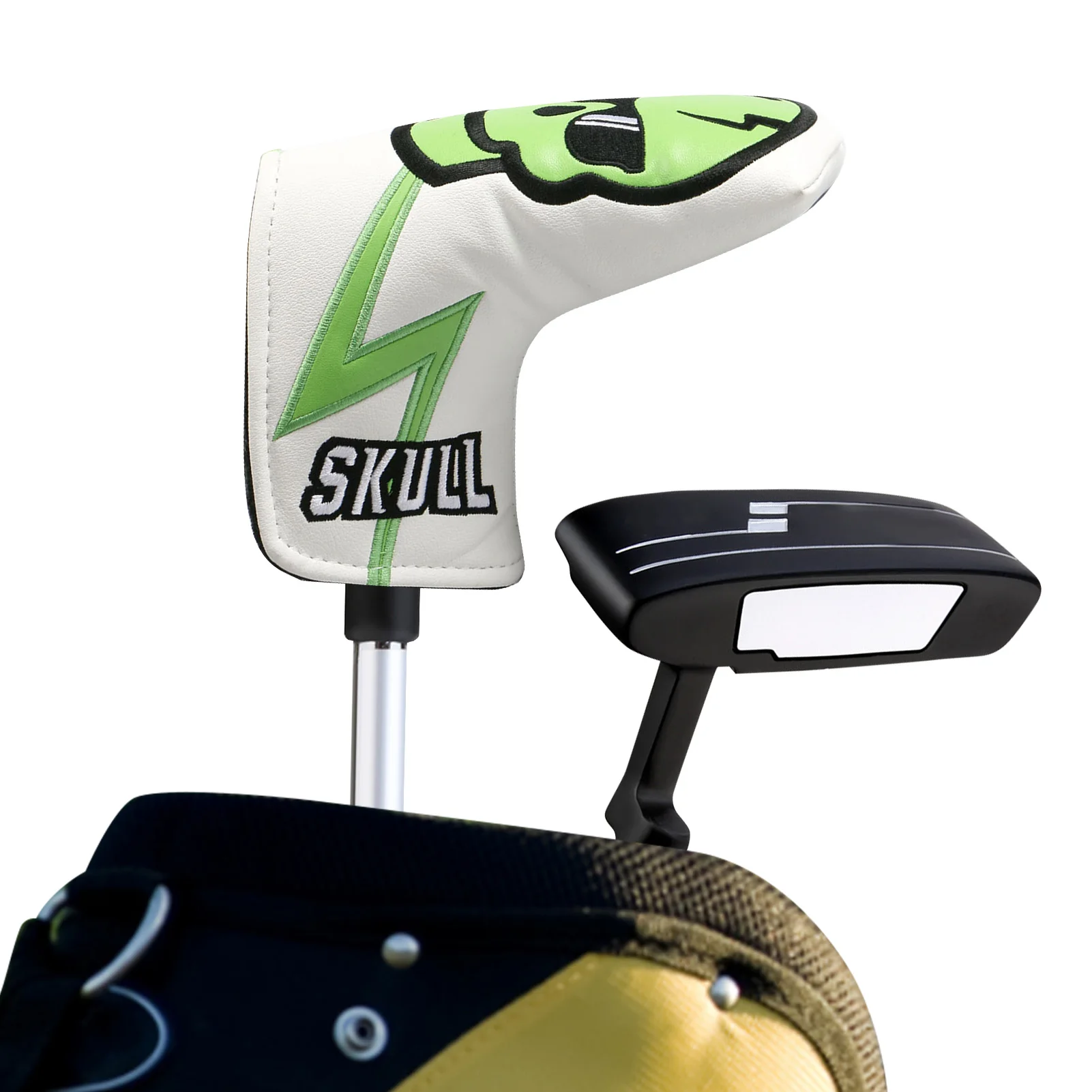 

Golf Putter Covers Skeleton Golf Putter Club Head Covers With Leather Material Soft Polyester Portable Putter Headcovers With