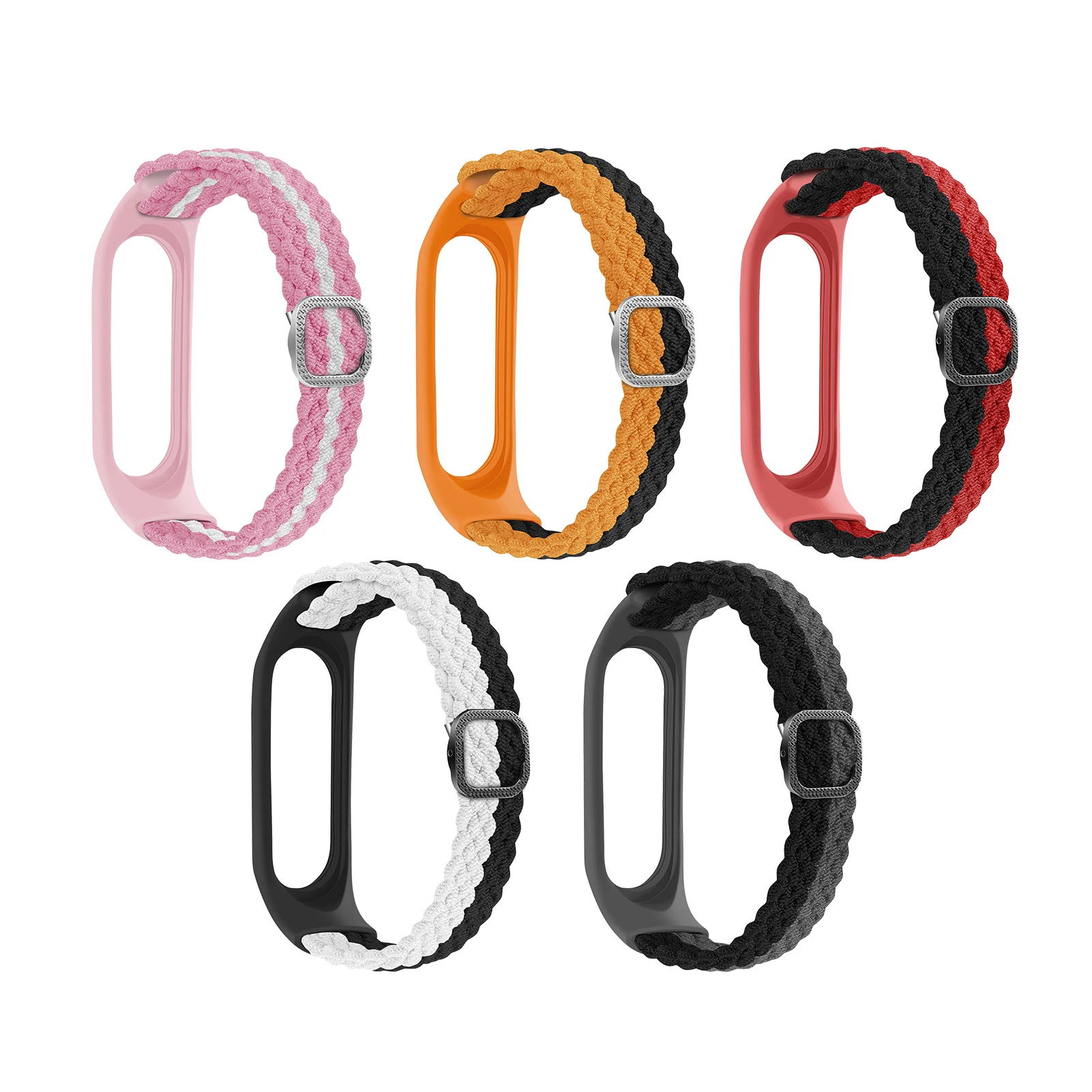 

Braided Solo Loop Strap MiBand Strap ForXiaomi MiBand 6 5 4 3 Adjustable Nylon Elastic Replacement Wristband For MiBand 6 5 4 3