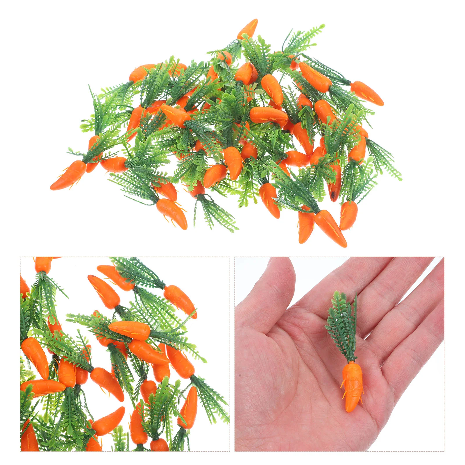 

60 Pcs Craft Carrots Botanical Decor Simulation Vegetable Artificial Carrot Ornaments Artificial Vegetable Carrots Cake Ornament