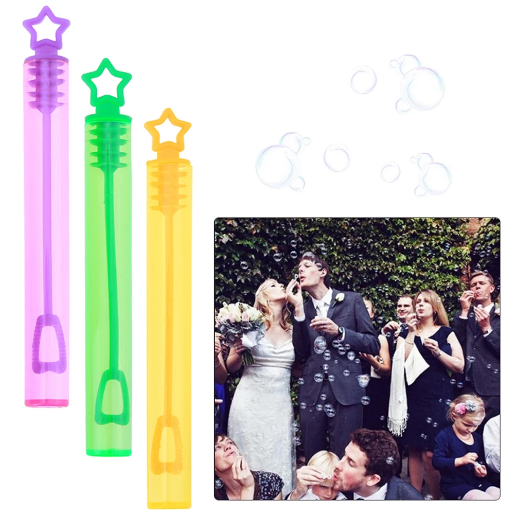 

24pcs DIY Bubble Maker Soap Empty Wand Tube Water Bottles Compact and Portable Funny Children Toys for Party Wedding Decoration