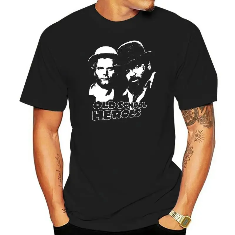 

100% Cotton Summer Mens Summer Tops T-Shirt Schwarz Black Bud Spencer Terence Hill T-Shirt Hipster T Shirt