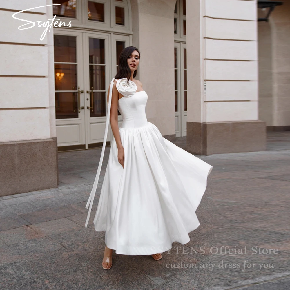 СИСТЕМЫ Элегантные свадебные платья длиной до щиколотки простые белые для