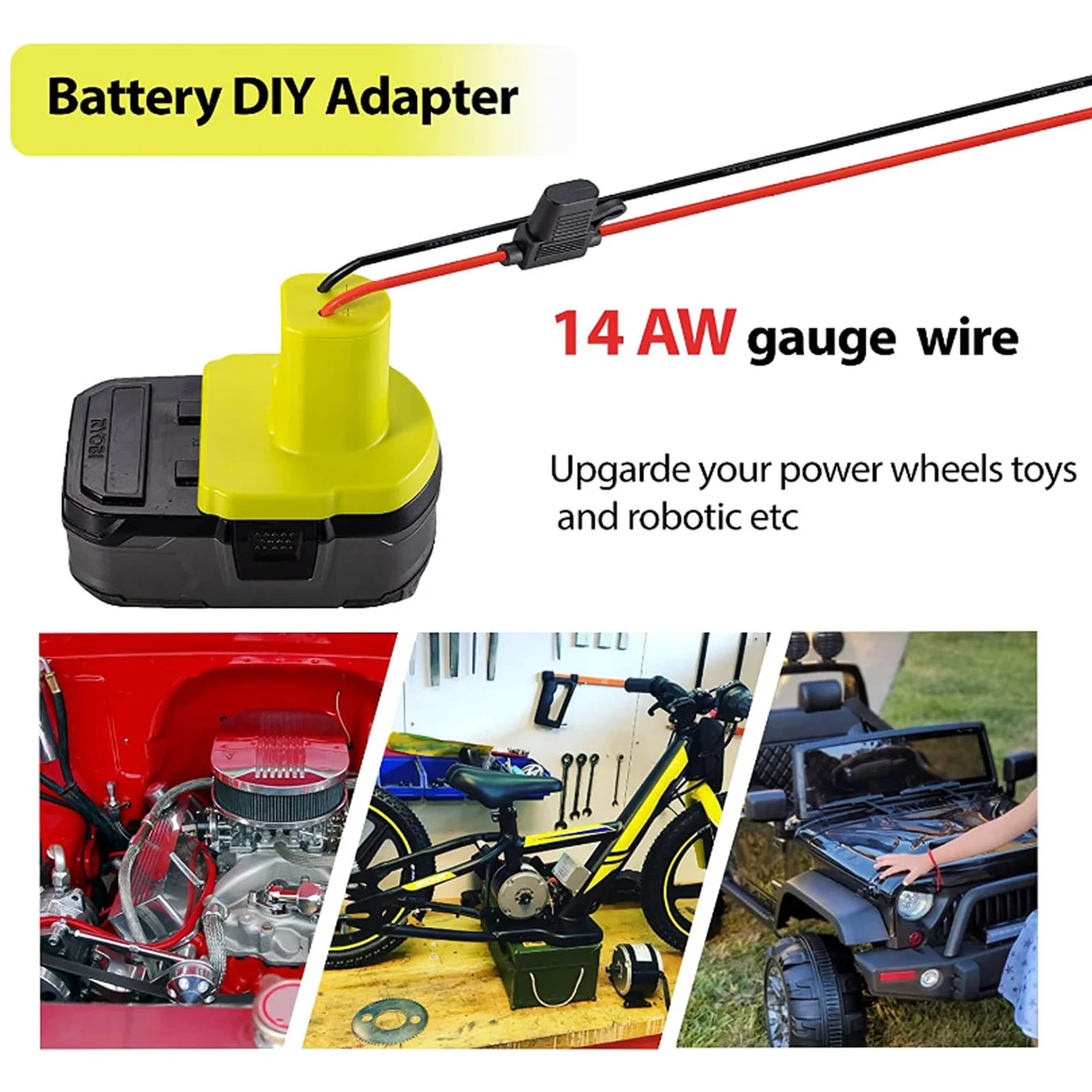 

Battery adapter for Ryobi One+18v Power Connector with fuse holder Battery Connector Converter Power Tools Accessories Wholesale