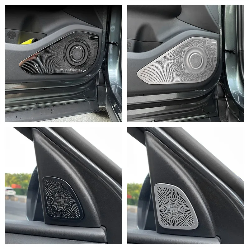 

Для Hyundai Tucson NX4 2021 2022 автомобильный стерео динамик из нержавеющей стали интерьерная дверь звуковое кольцо Крышка звуковая рамка декоративна...