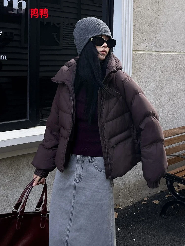 Duck Puff Feeling Тыквенный цвет Пуховик Женское зимнее высококачественное пуховое