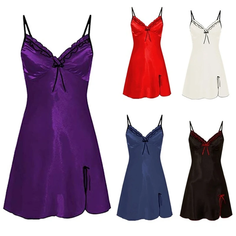 

Sexy Sleepwear Women Night Dress Sleeveless Nighties V-neck Nightgown 2XL Nightdress Nightwear