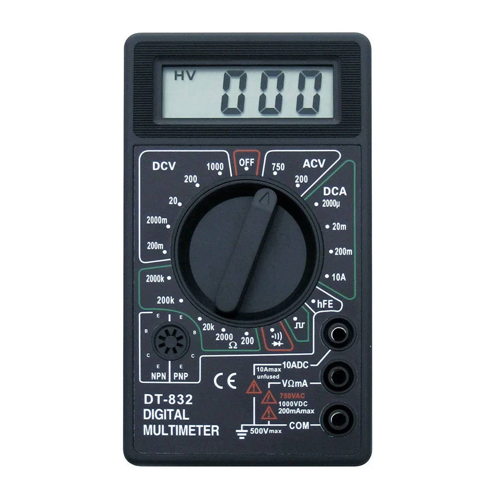 

NEW Professional DT832 Digital Multimeter LCD DC AC Voltmeter Ammeter Ohm Tester