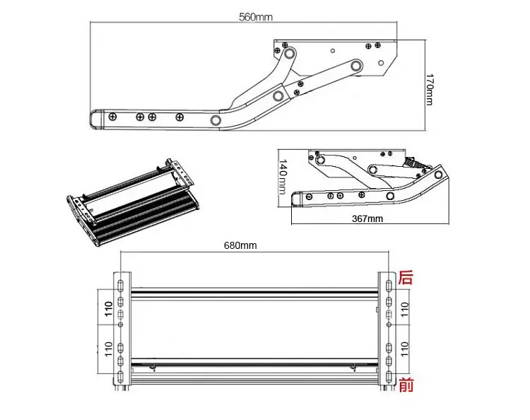 Лестница складная телескопическая из алюминиевого сплава 700 мм