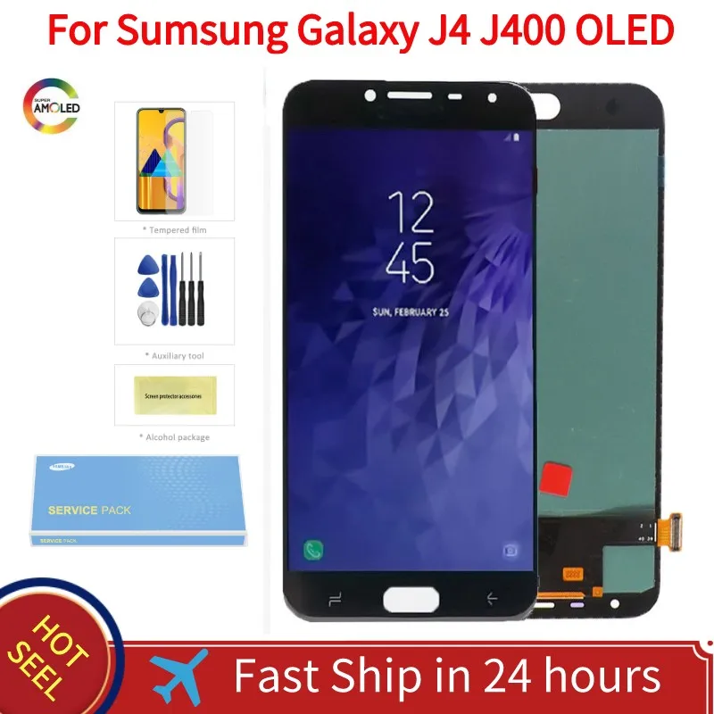 

Super AMOLED J400 экран для Samsung Galaxy J4 2018 J400 J400F ЖК-дисплей с сенсорным экраном дигитайзер в сборе + пакет услуг