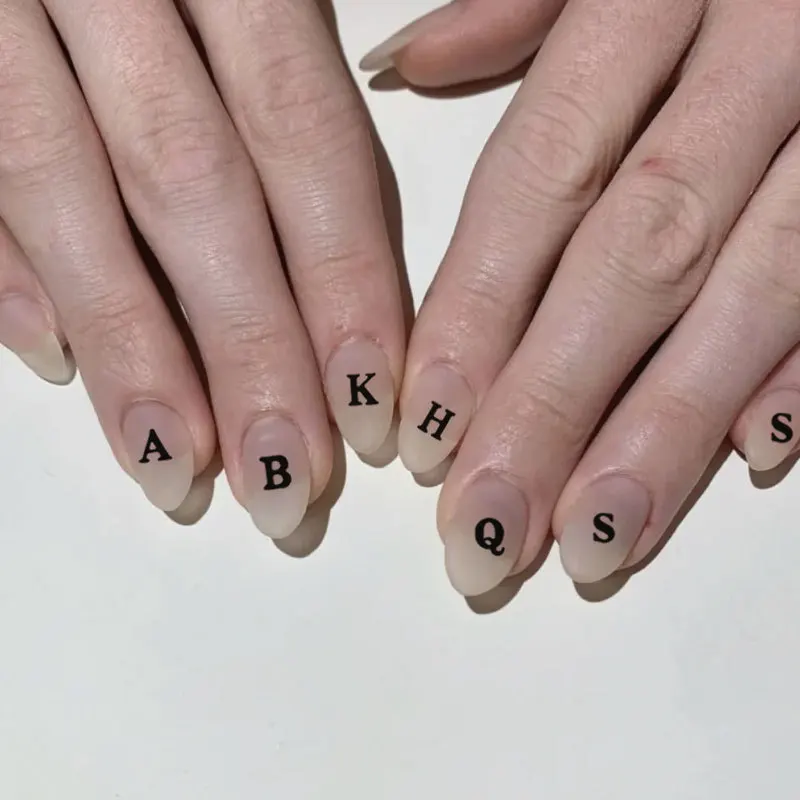 

New Letter Nail Laser Sticker 26 English Uppercase and Lowercase Letters 3D Three-dimensional DIY Back Glue Nail Sticker