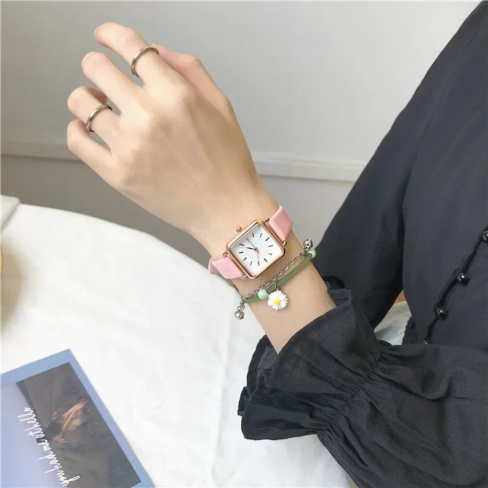 Новые Изысканные простые шикарные тонкие женские кварцевые часы маленькие