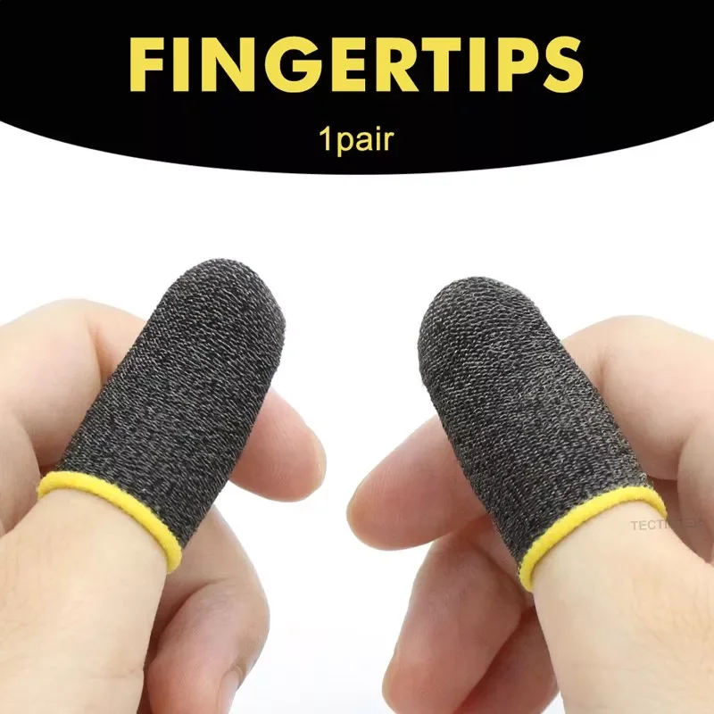 

The new2pcs Fiber Finger Cover For PUBG Mobile Games Breathable Game Controller Screen Touching Sweat-proof Non-Scratch Thumb Gl