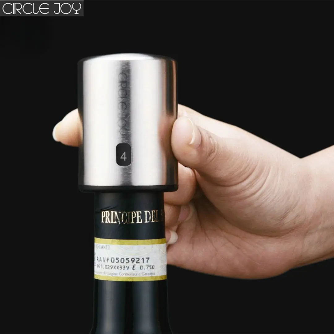 

Youpin Circle Joy Round Stainless Steel Red Wine Plug Wine Stopper Vacuum Efficient Preservation Memory Integration