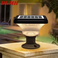 DLMH Outdoor Solar Post Lamp Modern Creative LED Courtyard Waterproof Column Light for Garden Balcony Villa Porch Decor