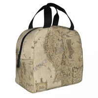 vintage nautical map insulated lunch bags print food case cooler warm bento box for kids lunch box for school