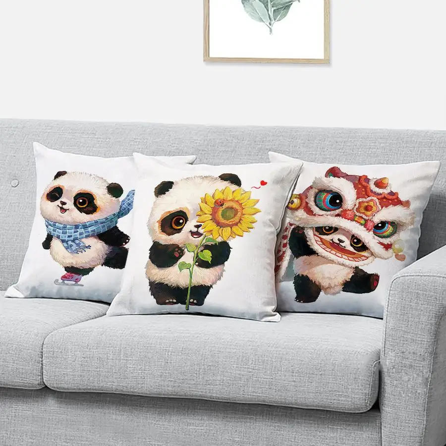 

Pillowcase Lovely Panda Chair Sofa Pillow Cover Decorative Gift Bedroom Cushion Cover Home sofa Decoration pillowcase 45cm*45cm