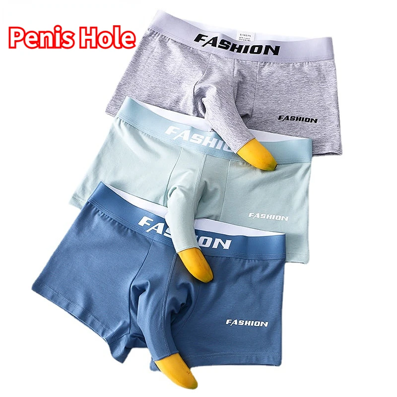 Man Sexy Open Front Boxers Bulge Elephant Nose Underwear Long Penis Pouch Briefs Slip for Gay Foreskin Modal Enhance Underpants