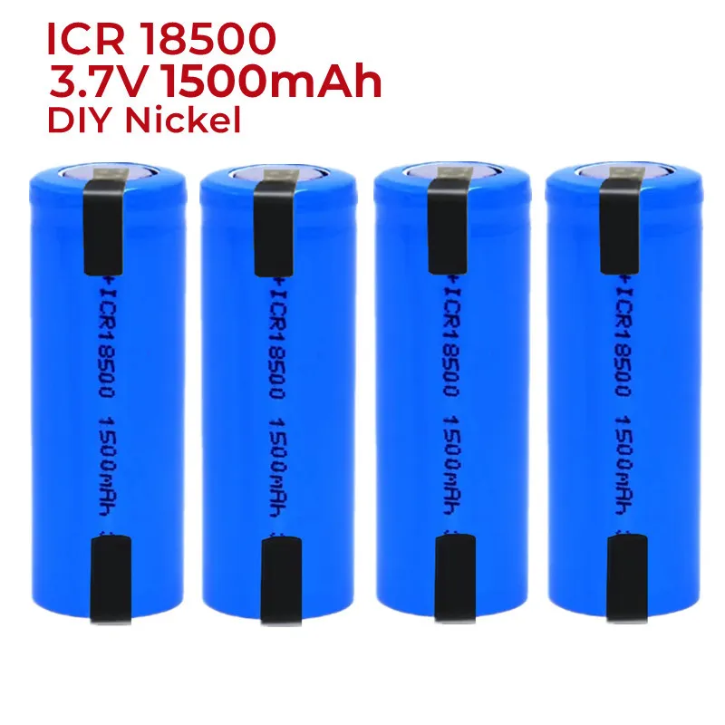 

1-20PCS 18500 1500mAh 3.7 V Rechargeable Battery Recarregavel Lithium Ion Battery for LED Flashlight+DIY Nickel